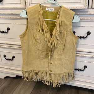 Let Magram genuine suede leather fringe vest